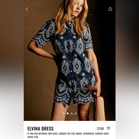 Sezane Elvina Dress Navy / Ecru - Size 4 - Picture 2 of 6